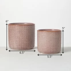 Sullivans Set Of 2 Small Ceramic Planters 6"H & 5"H -Wall Charm Deals Store GUEST dc114681 b1ab 4790 b187 3293461f980f