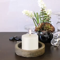 6pk Unscented Flat Top Smooth Pillar Candles White - Stonebriar Collection -Wall Charm Deals Store GUEST dfbcaac8 6e91 403b 9bdc b36c347a7255