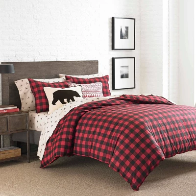 Mountain Plaid Duvet Cover And Sham Set Red - Eddie Bauer® 1 Mountain Plaid Duvet Cover And Sham Set Red - Eddie Bauer®