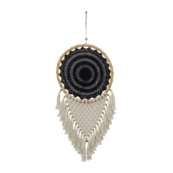 42" X 16" Cotton Macrame Handmade Intricately Woven Dreamcatcher Wall Decor With Beaded Fringe Tassels Black - Olivia & May 7 42" X 16" Cotton Macrame Handmade Intricately Woven Dreamcatcher Wall Decor With Beaded Fringe Tassels Black - Olivia & May -Wall Charm Deals Store GUEST e2e3a253 85ca 4a48 8029 d0f27269a0ec