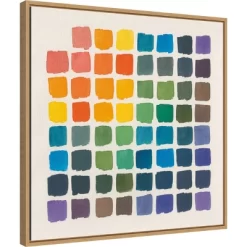 22" X 22" Color Chart By Wild Apple Portfolio Framed Canvas Wall Art Light Brown - Amanti Art