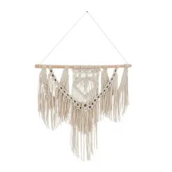 Cotton Macrame Intricately Handmade Weaved Wall Decor With Beaded Fringe Tassels - Olivia & May -Wall Charm Deals Store GUEST e5130fa3 f17d 44a9 bf52 093e4ecfe08a