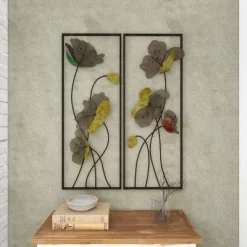 Metal Floral Wall Decor With Black Frame Set Of 2 Black - Olivia & May -Wall Charm Deals Store GUEST e8e806a1 9a3a 4dd2 b58b a06cc83bbb4c