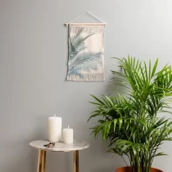 Eye Poetry Photography Tropical Palms On Blush Pink Boho Nature Fiber Wall Hanging - Society6
