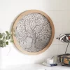 Wooden Tree Embossed Wall Decor Brown - Olivia & May