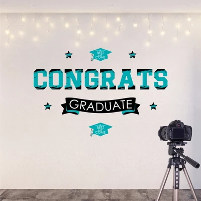 Big Dot Of Happiness Teal Graduation Party Photo Backdrop - Wall Decals 3 Big Dot Of Happiness Teal Graduation Party Photo Backdrop - Wall Decals - Image 3