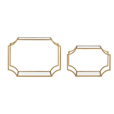 2pc Ciel Modern Glam Metal Wall Shelf Set - Kate & Laurel All Things Decor 1 2pc Ciel Modern Glam Metal Wall Shelf Set - Kate & Laurel All Things Decor