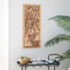 Teak Wood Abstract Handmade Carved Faces Wall Decor Brown - Olivia & May