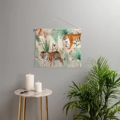 22" X 16" Small 83 Oranges Tropical And Tigers Fiber Wall Hanging - Deny Designs