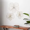 Metal Floral Wall Decor Set Of 3 Gold - CosmoLiving By Cosmopolitan