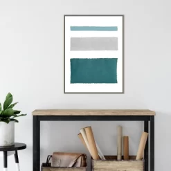 22" X 30" Painted Weaving IV Blue Green By Piper Rhue Framed Canvas Wall Art Gray Wash - Amanti Art -Wall Charm Deals Store GUEST f160a78c 246e 4327 90ab 3bea4bebe79c