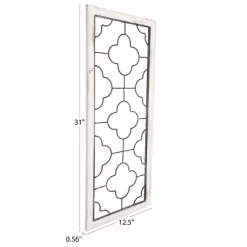 Metal & Wood Wall Panel ? Decorative Clover Scrollwork Trimmed In A Beveled Wood Frame For Home, Office & Bedroom Decor By Lavish Home