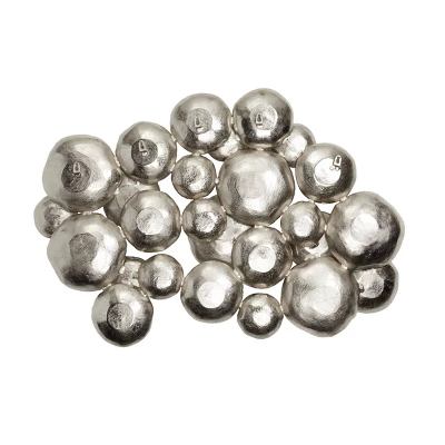 33" X 45" Aluminum Plate Wall Decor With Uneven Edges Silver - Olivia & May 3 33" X 45" Aluminum Plate Wall Decor With Uneven Edges Silver - Olivia & May - Image 3