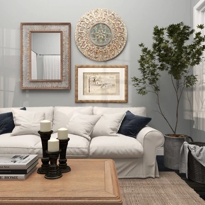 Metal Floral Wall Decor With Embossed Details Gold - Olivia & May 17 Metal Floral Wall Decor With Embossed Details Gold - Olivia & May - Image 17