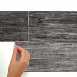 RoomMates Distressed Barn Wood Plank Peel And Stick Wallpaper Black -Wall Charm Deals Store GUEST f9a0250e e38b 4043 9d00 8d4abdb0b056