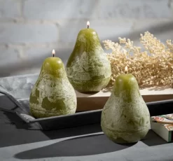 Moss Timber Pear Candles - Set Of 3