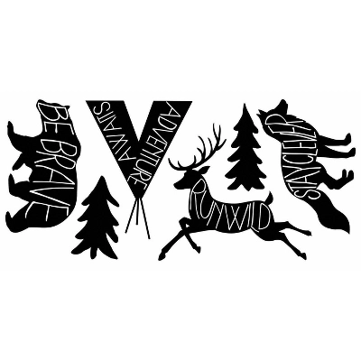 Adventure Awaits Animal Peel And Stick Giant Wall Decal Black - RoomMates 2 Adventure Awaits Animal Peel And Stick Giant Wall Decal Black - RoomMates - Image 2