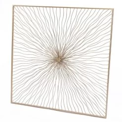 LuxenHome Gold Abstract Flower Square Metal Wall Art -Wall Charm Deals Store GUEST fe6a6b36 4583 4436 9e53 d61395b3d532